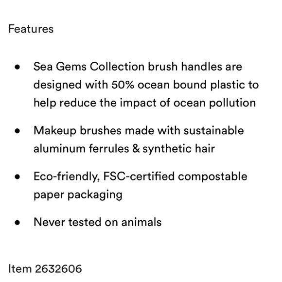 Ecotools Sea Gems eye brush set and monstera shaped makeup brush cleanser pad - Picture 5 of 7